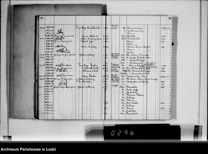 Obraz 14 z jednostki "Textil-Lagerverwaltung Getto [Książka magazynowa towarów wychodzących z Getta]"