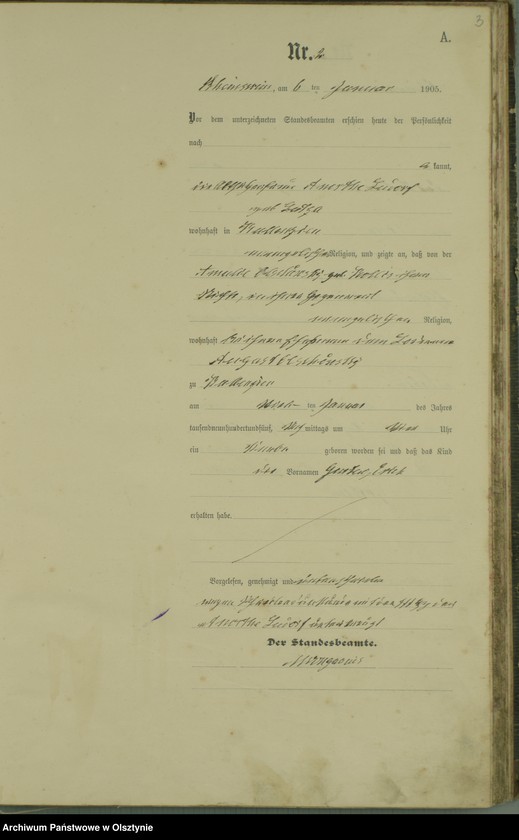 Obraz z jednostki "Geburts-Haupt-Register Nr 1 - 129"