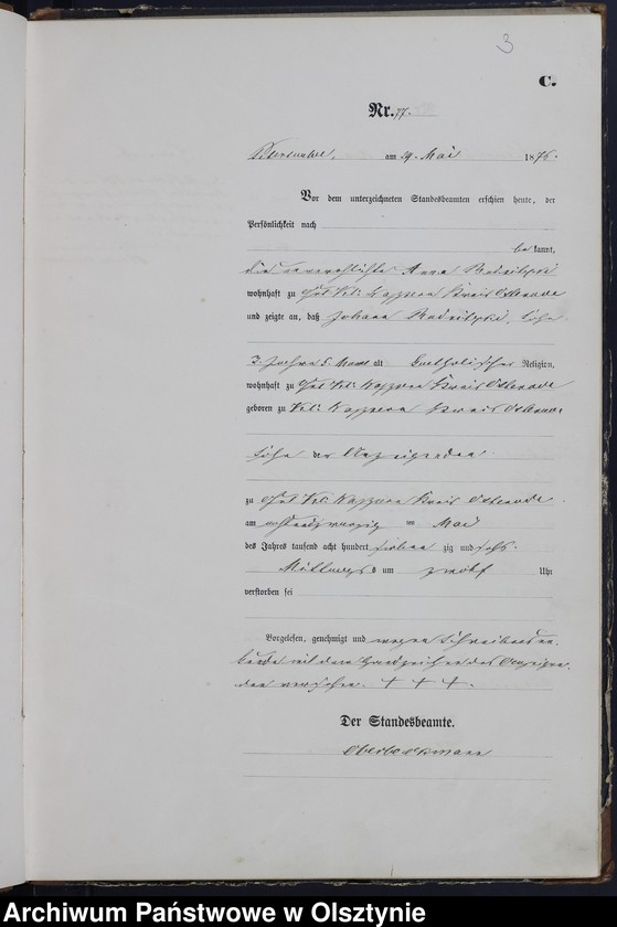 image.from.unit.number "Sterbe-Haupt-Register Tom I,Nr 75 - 140"