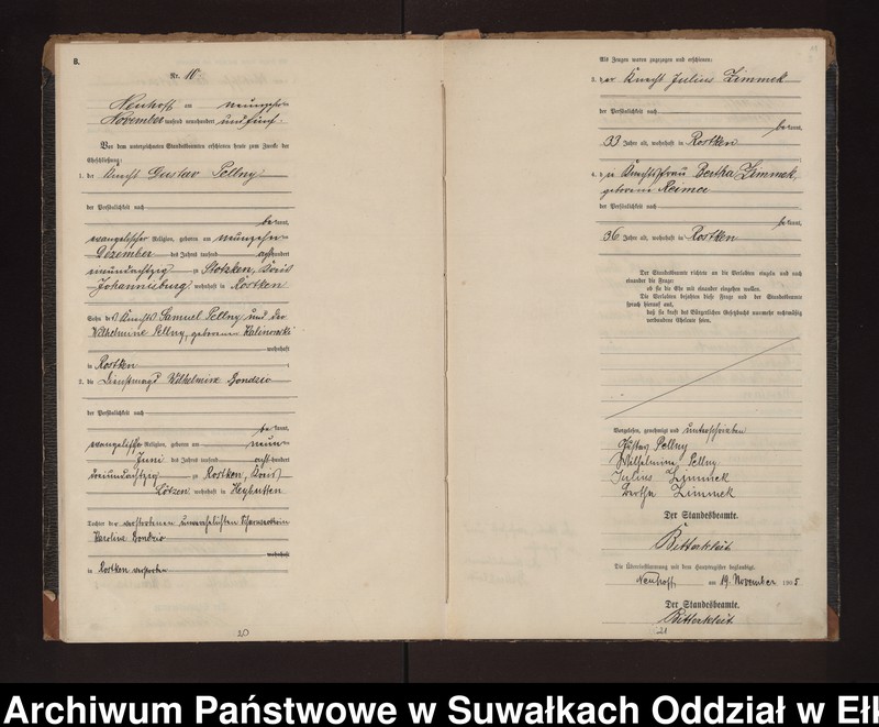 image.from.unit.number "Heirats-Neben-Register des Preussischen Standes-Amtes Neuhoff Kreis Loetzen"