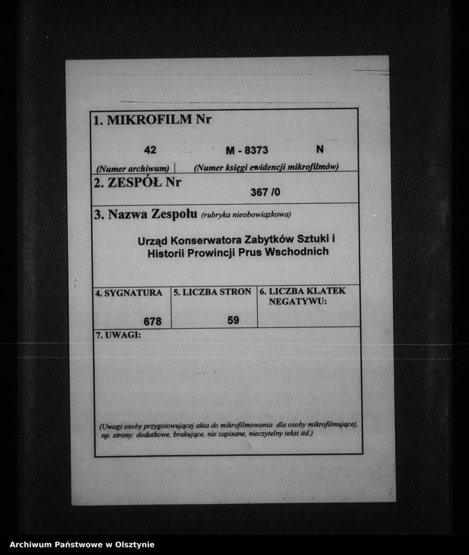 image.from.unit.number "[Inwentaryzacja zabytków w prowiecie Kętrzyn] Orte von F-K"