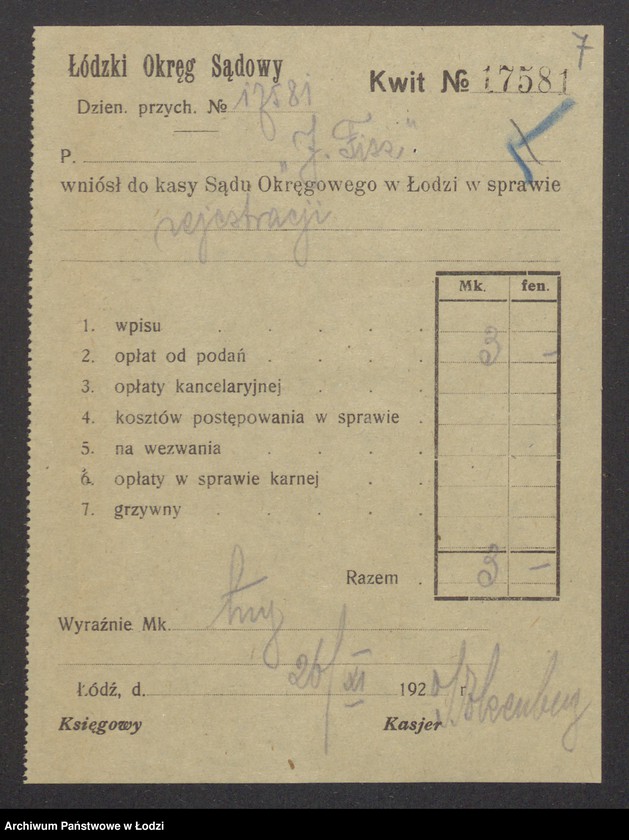 Obraz 9 z jednostki "Judel Fisz, Fajtel Berman- Judel Fisz i S-ka- wyrób i sprzedaż manufaktury"