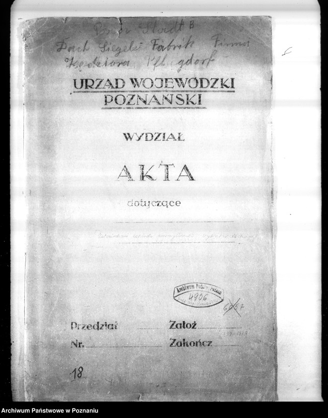 image.from.unit.number "Zatwierdzenie zakładu przemysłowego /wytwórni dachówek/ Firmy Kędziora na Ratajach"