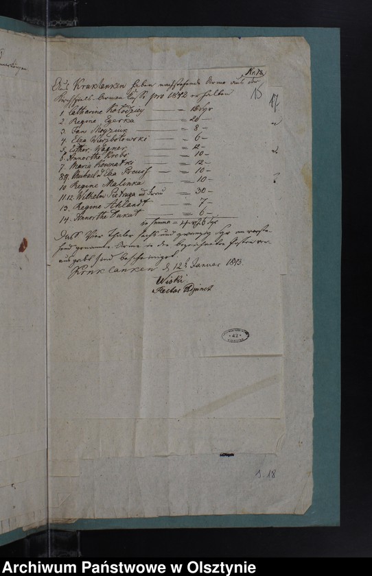 image.from.unit.number "Armen Kassen Rechnung des Kirchspiels Kruklanken"