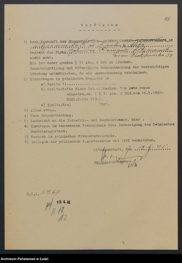 Obraz 14 z jednostki "Bracia Reingold- handel przędzą i manufakturą"