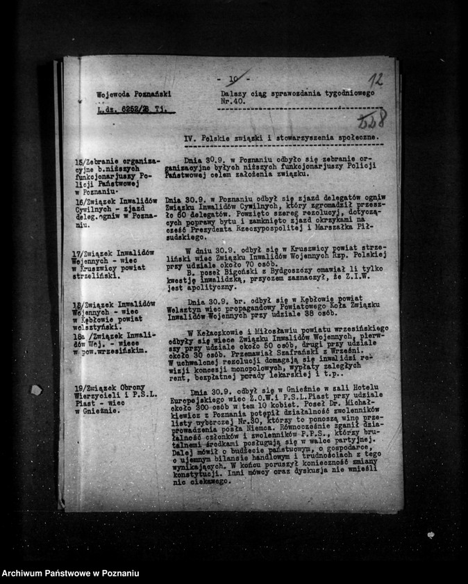 Obraz 16 z jednostki "Sprawozdania sytuacyjne tygodniowe za czas od 28 września do dnia 1 listopada 1928 r."