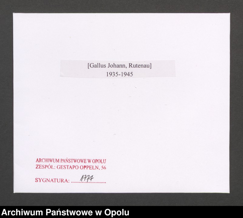 Obraz 2 z jednostki "[Gallus Johann, Rutenau]"