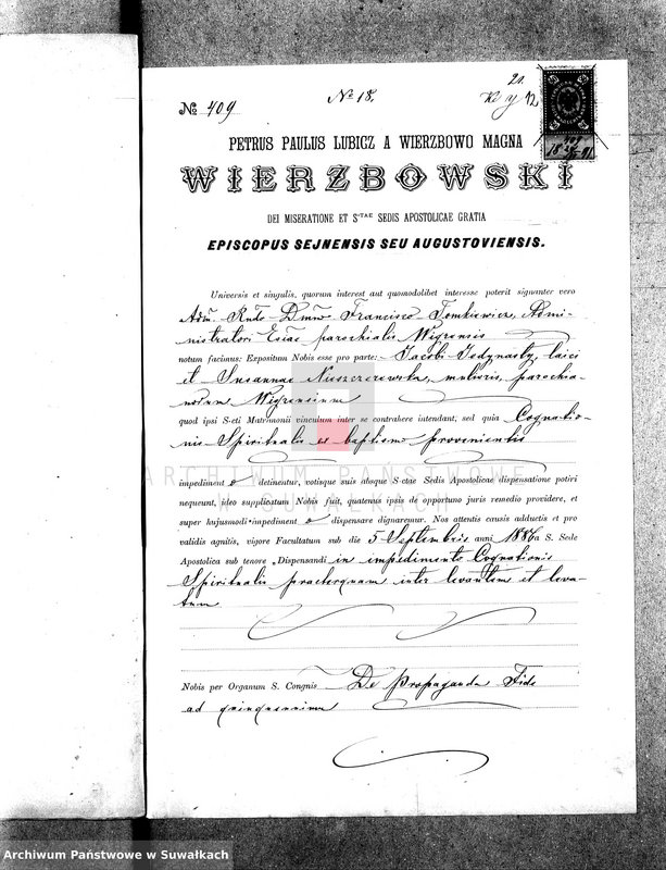 image.from.unit.number "Anneksa prinadležavšije knigam brakosočetania Vigerskago Rimsko-Katoličeskago Prichoda za 1891 god."