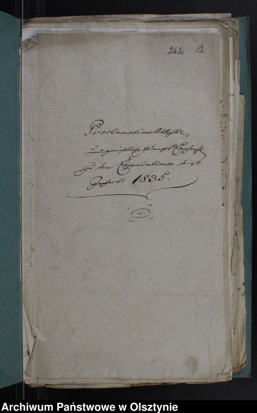 image.from.unit.number "Proclamations-Atteste und gerichtl. Heirats-Consense zu Copulationen im Kirchspiel Mohrungen"