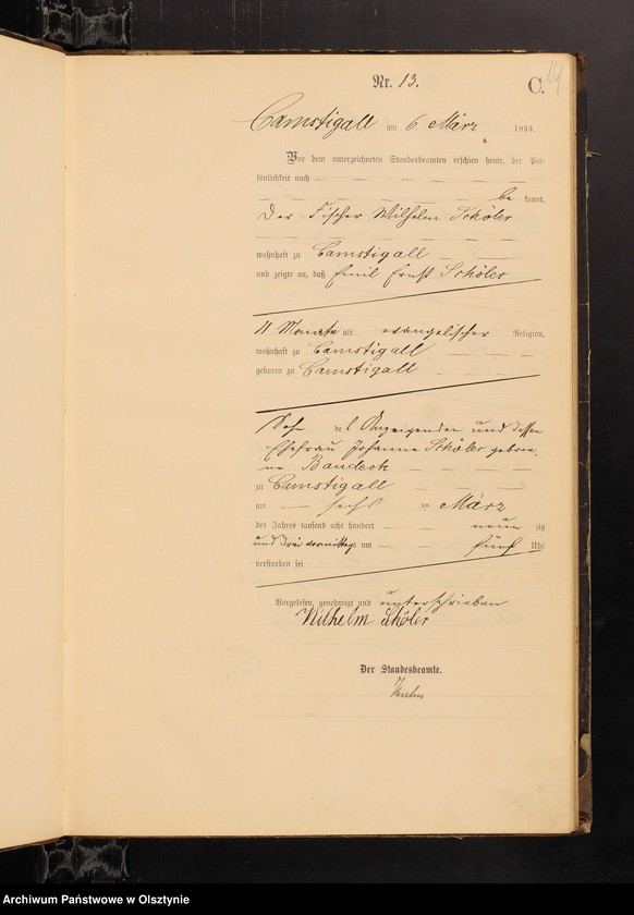 image.from.unit.number "Sterbe-Haupt-Register Nr 1 - 111"