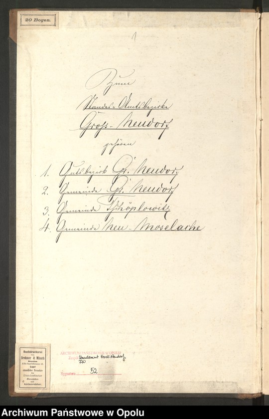image.from.unit.number "Heiraths-Neben-Register Standes-Amt Gross Neudorf 1890"