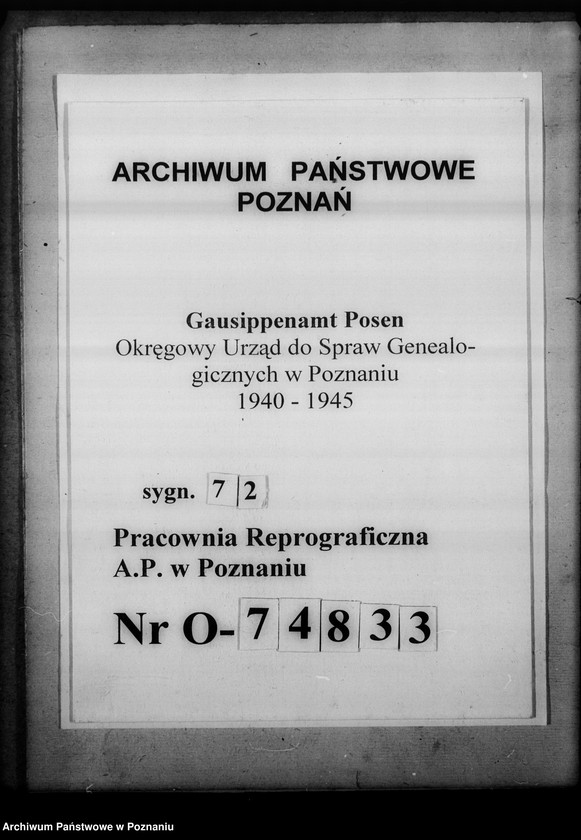 Obraz 1 z jednostki "Kirchenbücher der deutsch-evangelischen Kirche in Wartheland [korespondencja]"