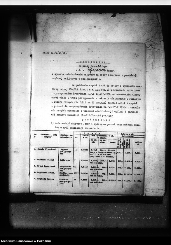 image.from.unit.number "Tymczasowy rejestr pomiarowy majątku Pępowo powiatu gostyńskiego, operat szacunkowy"