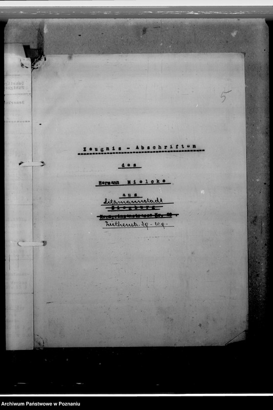 Obraz 9 z jednostki "Milke, Hermann, Verwaltungsangestellter"