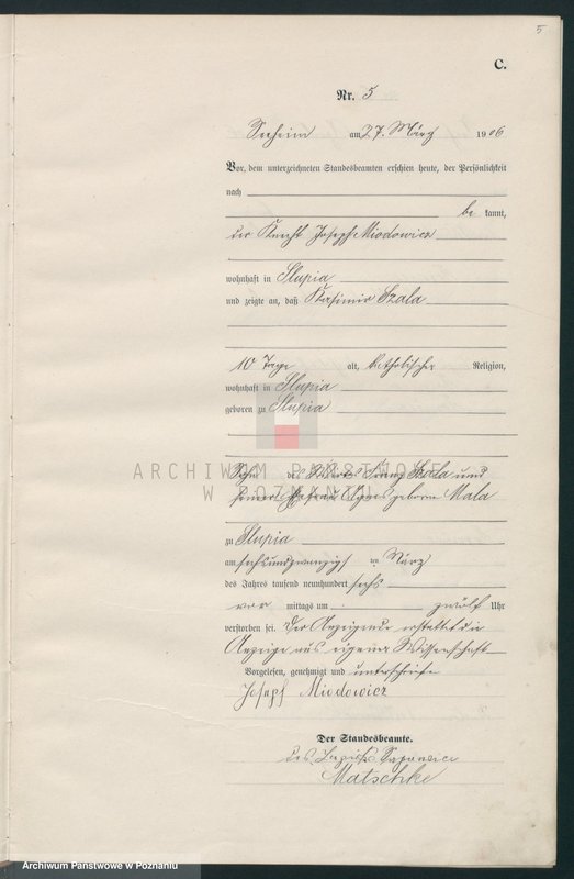 Obraz 8 z jednostki "Sterbe-Haupt-Register"