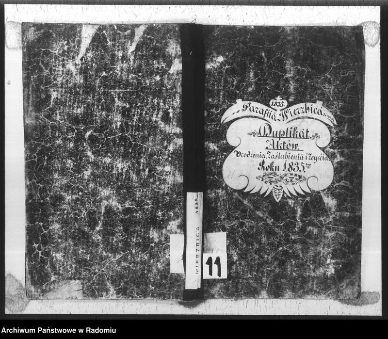 image.from.unit.number "Parafia Wierzbica Duplikat aktów urodzenia, zaślubienia i zeyścia roku 1835"