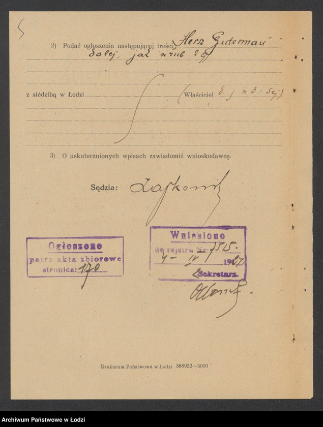 Obraz 7 z jednostki "Hersz Guterman- sprzedaż owoców"