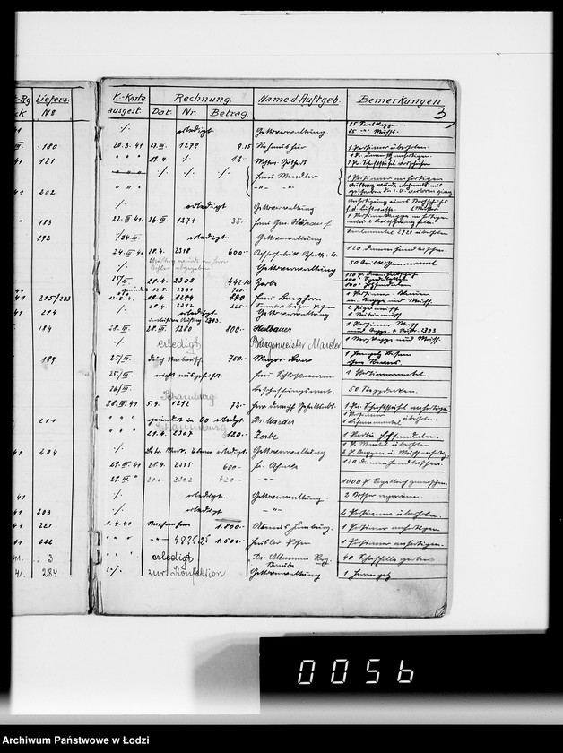 Obraz 8 z jednostki "Aufträge für die Abteilungen "Kurschnerei", "Polsterei", "Sattlerei", "Lederwarenabteilung""