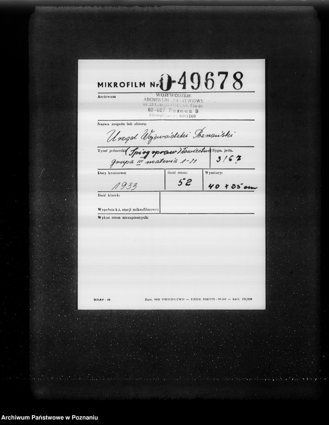 Obraz 2 z jednostki "/Spisy/ spraw łowiectwa grupa III materia 1-12"