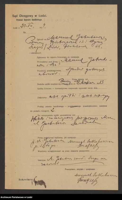 Obraz 3 z jednostki "Manuel Jakubowicz i S-ka – skład krawiecki i sprzedaż gotowych ubrań"