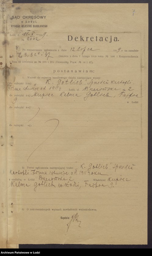 Obraz 9 z jednostki "Kalma Gotlieb – sprzedaż kartofli"