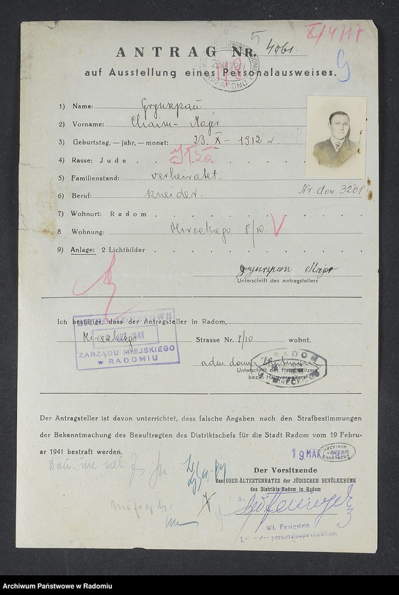 image.from.unit.number "[Wnioski o wydanie dowodów osobistych oraz nie odebrane dowody Grynszpan - Gutman Hercyk]"