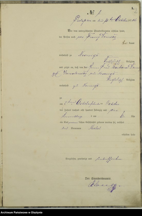 Obraz z jednostki "Haupt-Geburts-Register Nr 1 - 15"