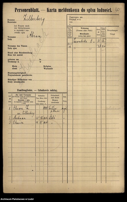 image.from.unit.number "[Spis ludności Łodzi] Zilberberg"