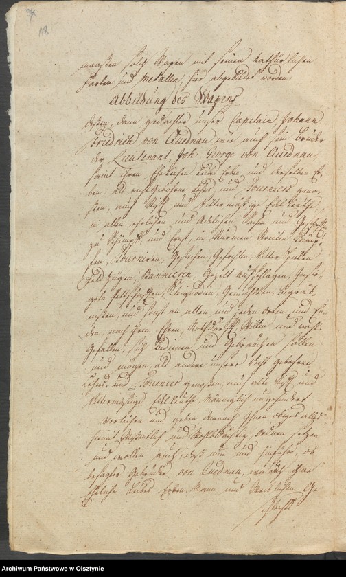 image.from.unit.number "In S. [Sachen] des Cammerers Elias Ernst Grafen von Finkenstein auf Hasenberg. Den Verkauff seiner Adelichen Gütter Alt=Doehringen [Durąg] und Glanden [Glądy]"