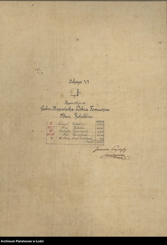 Obraz 2 z jednostki "Plan dóbr skonfiskowanych Tomaszów Mazowiecki składających się z kluczy Żelechlin i Kopiec położonych w gubernii mazowieckiej powiecie rawskim"