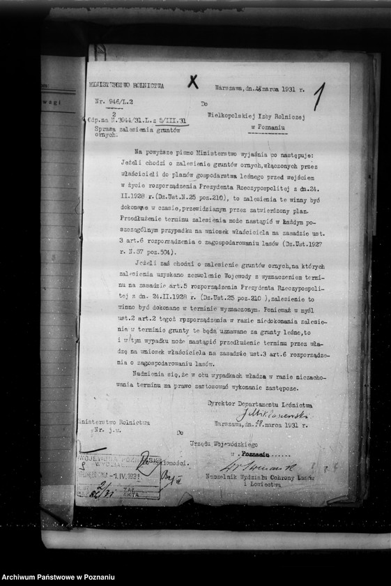 Obraz 5 z jednostki "Rozporządzenie Ministra Rolnictwa i Dóbr Państwowych w sprawie ochrony lasów prywatnych, gminnych etc. - 1931"