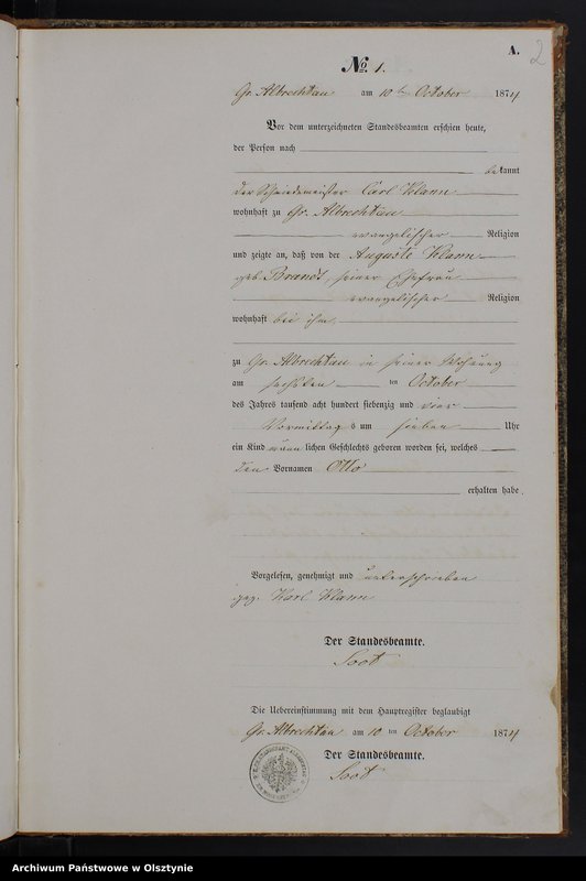 Obraz z jednostki "Geburts-Neben-Register Nr 1 - 10"