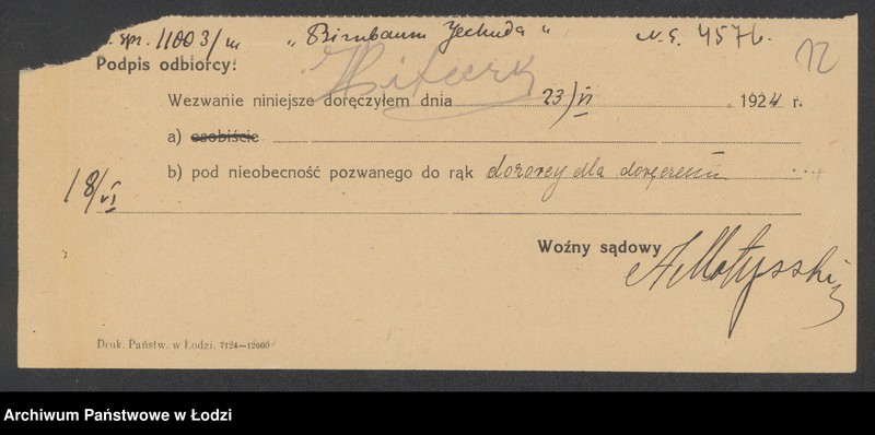 Obraz 14 z jednostki "Jechuda Birnbaum- sprzedaż pończoch i trykotów"