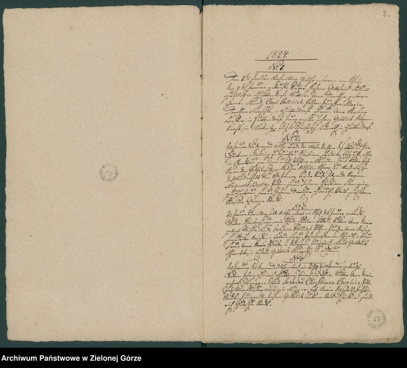 Obraz z jednostki "Duplicat bei der evang[elischen] Kirche zu Sprottau. Taufregister vom Jahr 1824"