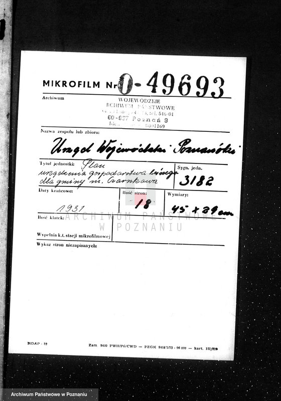 Obraz 2 z jednostki "Plan urządzania gospodarstwa leśnego dla gminy miasta Czarnkowa"