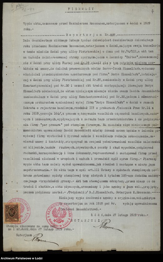 Obraz 9 z jednostki "Boris Izak Himmelfarb – agentury i zastępstwa"