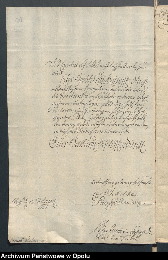 image.from.unit.number "Korespondencja między urzędem biskupim a Fundacją Kolegiaty św. Jakuba w Nysie [Ekstrakty dokumentów z 1477 i 1660 r.]"
