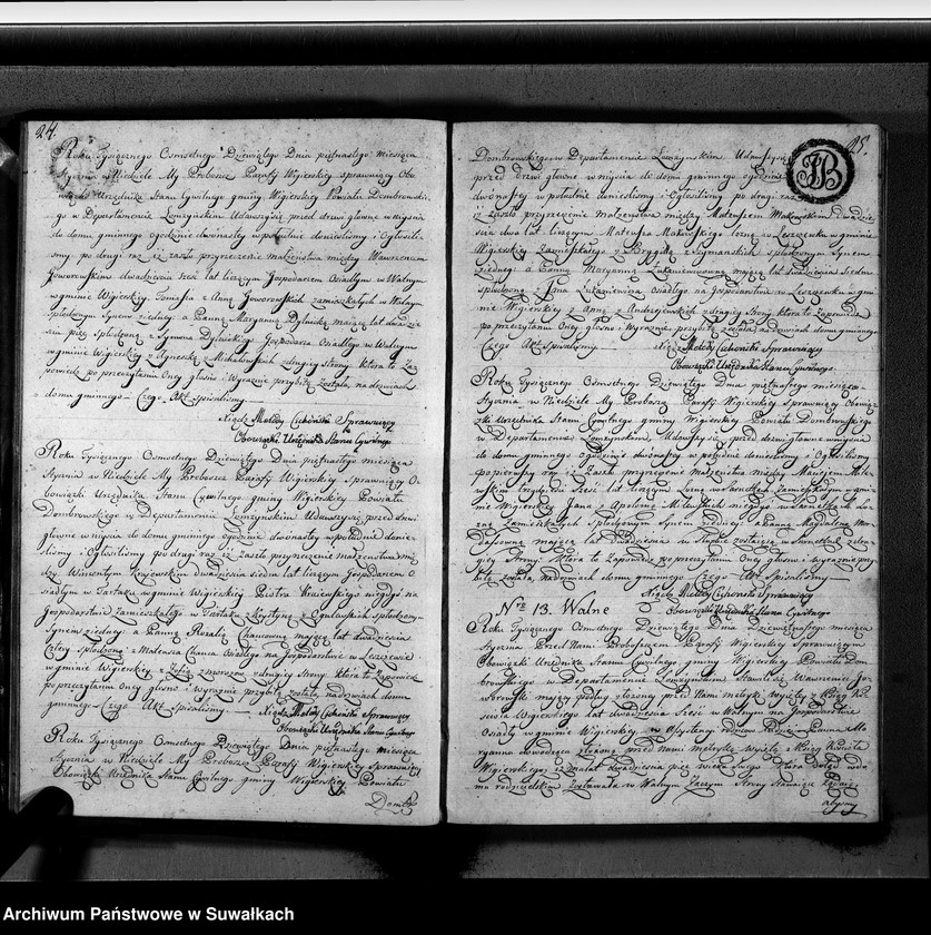 image.from.unit.number "Akta zaślubionych gminy wigierskiey od 1-go maja 1808 do dnia ostatniego kwietnia 1809"