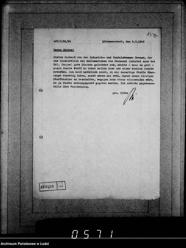 Obraz 17 z jednostki "Korrespondenz mit den Abteilungen im Hause"