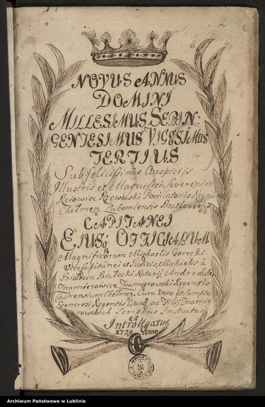 Obraz 2 z kolekcji "Ornamentyka i liternictwo w księgach grodzkich chełmskich"