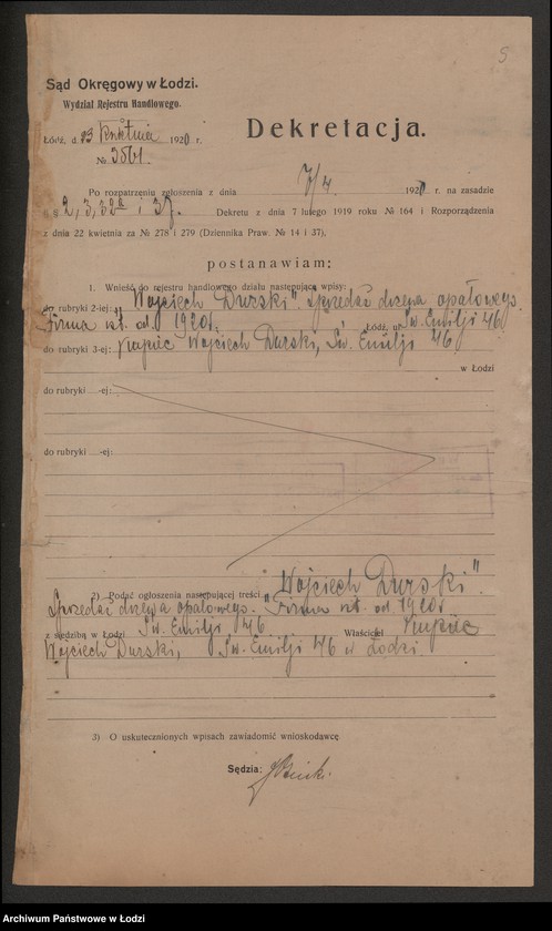 Obraz 7 z jednostki "Wojciech Durski – sprzedaż drzewa opałowego"