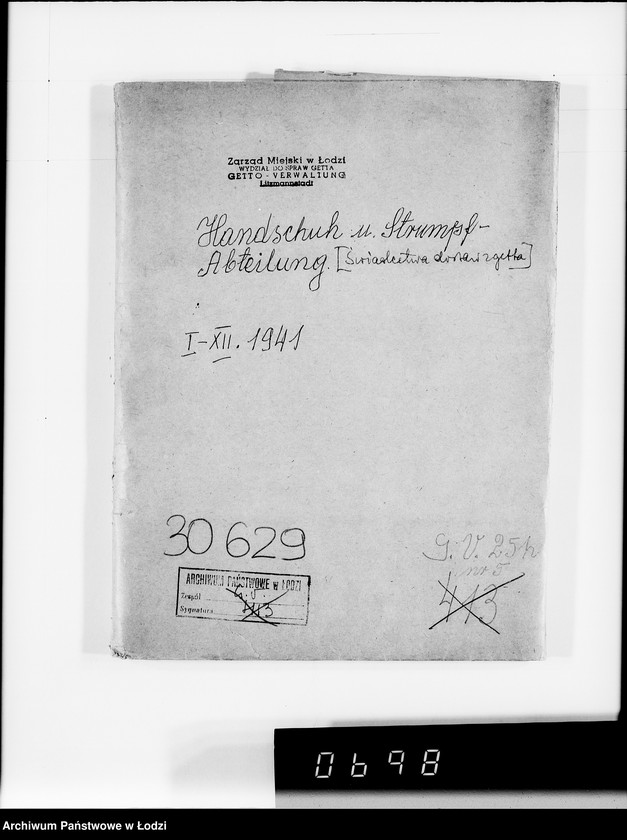 Obraz 4 z jednostki "Handschuh-u.Strumpf-Abteilung. [Świadectwa dostaw z Getta]"