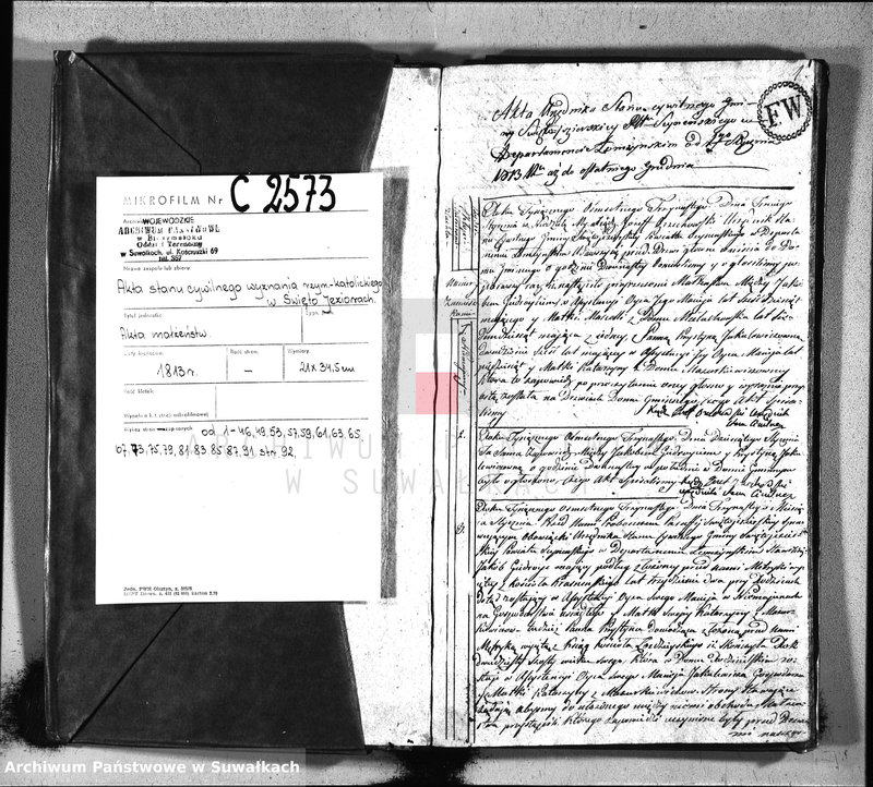 image.from.unit.number "Akta zaślubionych gminy święto-jeziorskiey od 1-go stycznia 1813 roku az do ostatniego grudnia"