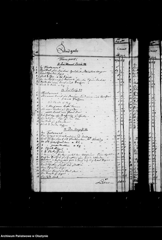 image.from.unit.number "Rechnung über die Einnahme u. Ausgabe von Gf. Lehndorfs Revenüs"