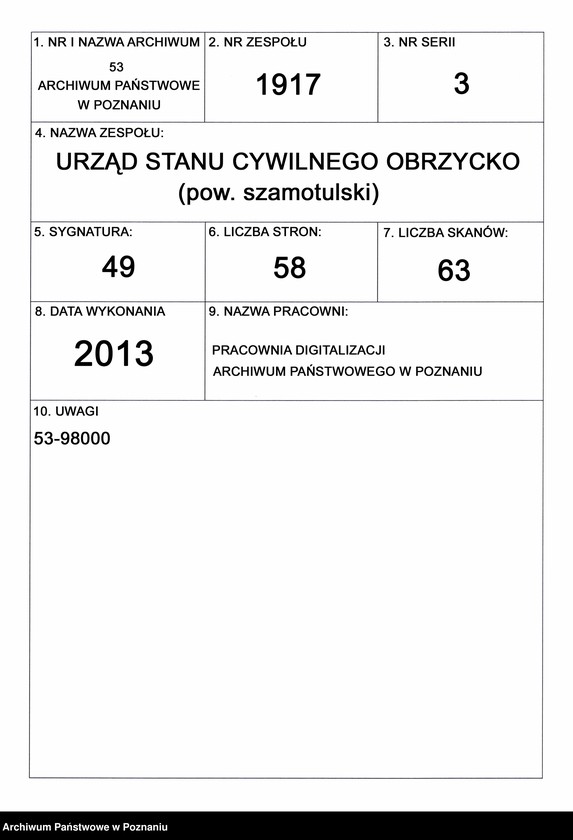 Obraz 1 z jednostki "Księga małżeństw"