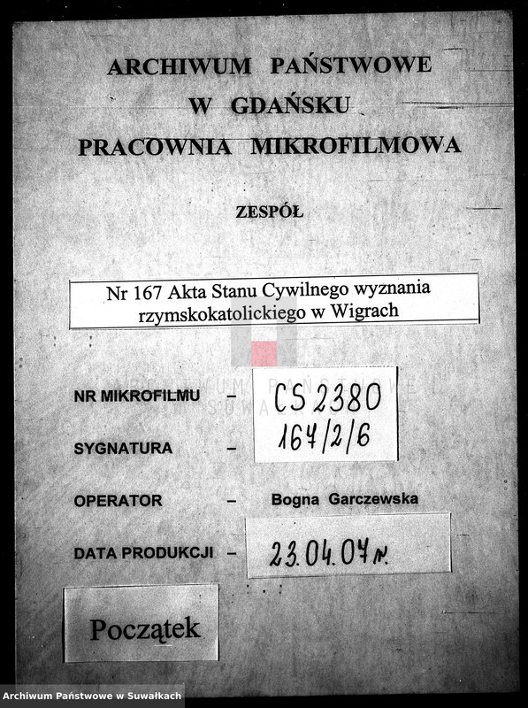 image.from.unit.number "Dowody do Akt Małżeństwa Gminy Wigierskiey od dnia 1 Maja 1814 Roku do dnia ostatniego Grudnia 1815 Roku."