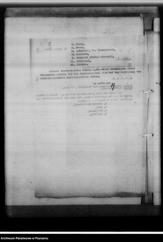 Obraz 13 z jednostki "Einziehung von Zweitbüchern. Schriftwechsel mit dem O.L.G und andere [korespondencja z władzami sądowymi w Poznaniu, spis sądów w okręgu poznańskim od 1941 roku]"