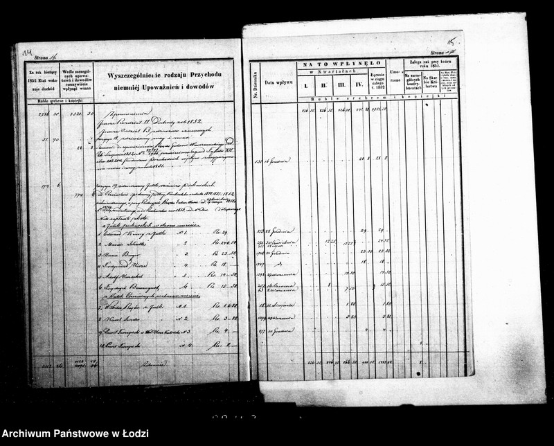 Obraz 12 z jednostki "Manuał przychodu i wydatku kasy ekonomicznej m. Łodzi na rok 1852"