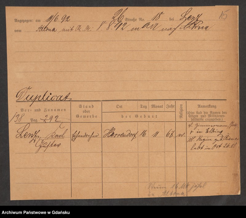 image.from.unit.number "Karty meldunkowe: Lenz Ilse- Leopoldt"