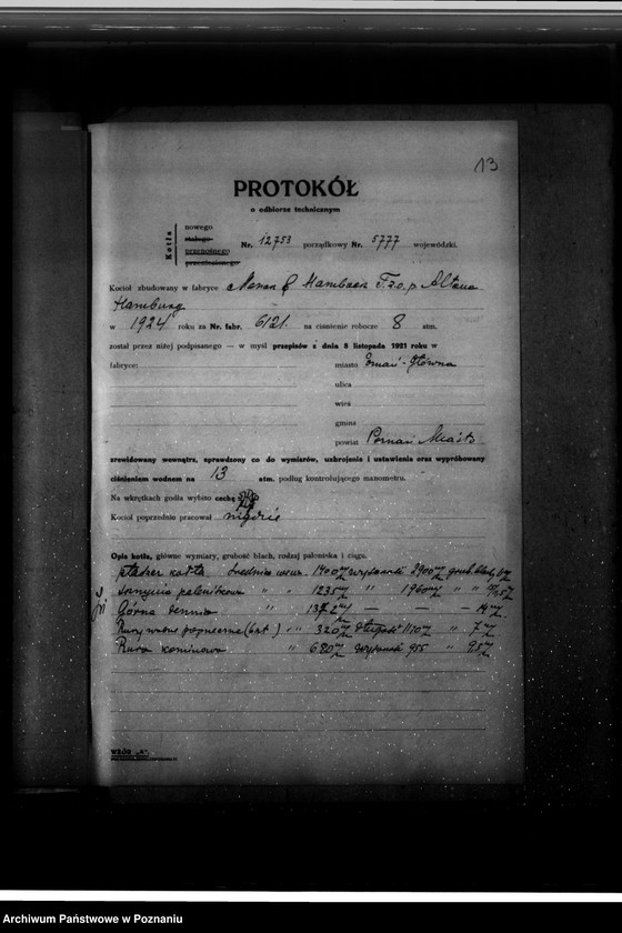 Obraz 17 z jednostki "Towarzystwo robót inżynieryjnych "Tri" w Poznaniu ul. Grottgera 14 nr woj. 5777"